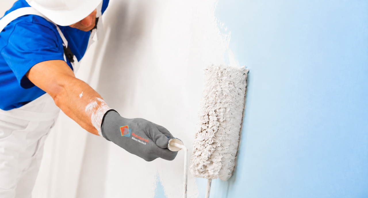 Malerarbeiten: Eine Wand wird gestrichen